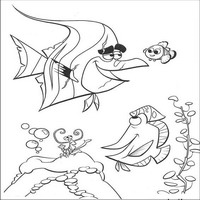 Раскраски с героями из мультфильма В поисках Немо (Finding Nemo) - идея жабра