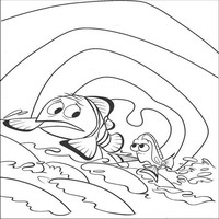 Раскраски с героями из мультфильма В поисках Немо (Finding Nemo) - кит глотает дори и марлина