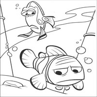 Раскраски с героями из мультфильма В поисках Немо (Finding Nemo) - грусть