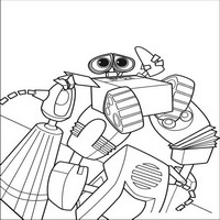 Раскраски с героями из мультфильма Валли (Wall-e) - предвадитель сломанных машин
