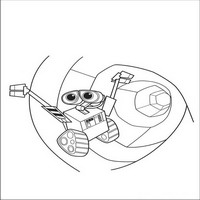 Раскраски с героями из мультфильма Валли (Wall-e) - валли ищет выход