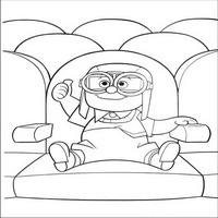 Раскраски с героями из мультфильма Вверх (Up) - в кресле