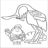 Раскраски с героями из мультфильма Вверх (Up) - большая птица