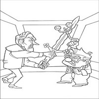 Раскраски с героями из мультфильма Вверх (Up) - битва стариков