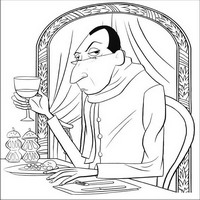 Раскраски с героями из мультфильма Рататуй (Ratatouille) - суровый ресторанный критик Антуан Эго