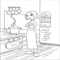 Раскраски с героями из мультфильма Рататуй (Ratatouille) - Коллет на кухне