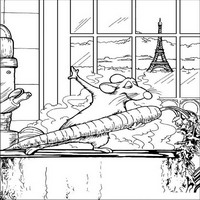 Раскраски с героями из мультфильма Рататуй (Ratatouille) - Реми с морковкой