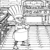 Раскраски с героями из мультфильма Рататуй (Ratatouille) - шеф-повар
