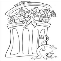 Раскраски с героями из мультфильма Рататуй (Ratatouille) - у помойки