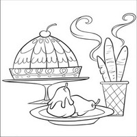 Раскраски с героями из мультфильма Рататуй (Ratatouille) - красивая еда