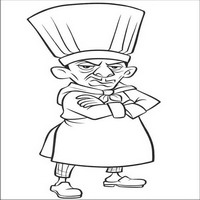 Раскраски с героями из мультфильма Рататуй (Ratatouille) - злой шеф