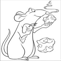 Раскраски с героями из мультфильма Рататуй (Ratatouille) - сыр