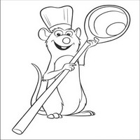 Раскраски с героями из мультфильма Рататуй (Ratatouille) - крыса повар