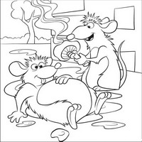 Раскраски с героями из мультфильма Рататуй (Ratatouille) - горячее блюдо