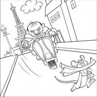 Раскраски с героями из мультфильма Рататуй (Ratatouille) - погоня за Реми