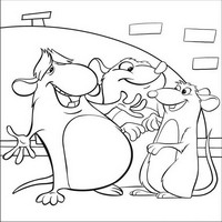 Раскраски с героями из мультфильма Рататуй (Ratatouille) - с семьей