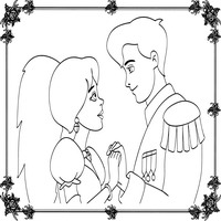 Раскраски по мотивам сказки Золушка -  с принцем