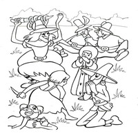 Раскраски с персонажами Снежная Королева -  разбойники