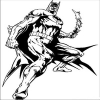 Раскраски с Бэтмэном (Batman) - Бэтмэн с оружием