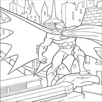 Раскраски с Бэтмэном (Batman) - Бэтмэн на крыше