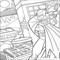 Раскраски с Бэтмэном (Batman) - Бэтмэн в городе