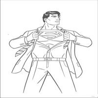 Раскраски с Супермэном (Superman) - Кларк Кент превращение с супергероя