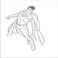 Раскраски с Супермэном (Superman) - зависание в воздухе