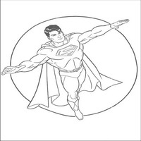 Раскраски с Супермэном (Superman) - полёт на фоне луны