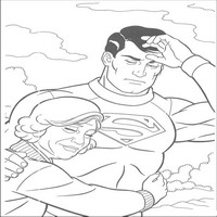 Раскраски с Супермэном (Superman) - спасение старушки
