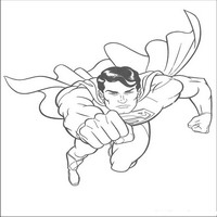 Раскраски с Супермэном (Superman) - в небе