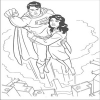 Раскраски с Супермэном (Superman) - к небесам