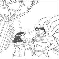 Раскраски с Супермэном (Superman) - встреча на крыше