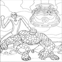 Раскраски с Фантастической четверкой (Fantastic Four) - Существо и Мистер Фантастик гтовятся к атаке