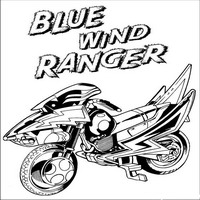Раскраски с героями Могучими ренджерами (Power Rangers) - молоцикл