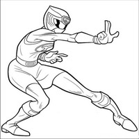 Раскраски с героями Могучими ренджерами (Power Rangers) - боевой приём
