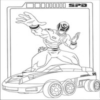 Раскраски с героями Могучими ренджерами (Power Rangers) - пауер кар