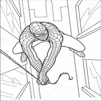 Раскраски с Человеком-пауком (Spider-Man) - между домами