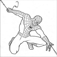 Раскраски с Человеком-пауком (Spider-Man) - прыжки на паутине