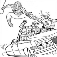 Раскраски с Человеком-пауком (Spider-Man) - эпизод с машиной