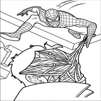 Раскраски с Человеком-пауком (Spider-Man) - человек паук атакует
