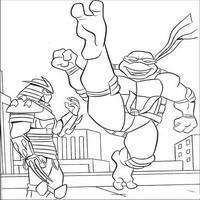 Раскраски с Черепашками-ниндзя (Teenage Mutant Ninja Turtles, TMNT) - удар ногой
