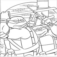 Раскраски с Черепашками-ниндзя (Teenage Mutant Ninja Turtles, TMNT) - бой на мечах