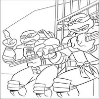 Раскраски с Черепашками-ниндзя (Teenage Mutant Ninja Turtles, TMNT) - на стороже