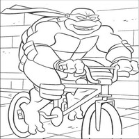 Раскраски с Черепашками-ниндзя (Teenage Mutant Ninja Turtles, TMNT) - черепашка на велике