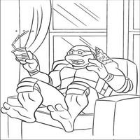 Раскраски с Черепашками-ниндзя (Teenage Mutant Ninja Turtles, TMNT) - черепашка в кресле
