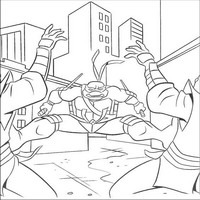 Раскраски с Черепашками-ниндзя (Teenage Mutant Ninja Turtles, TMNT) - двойной удар