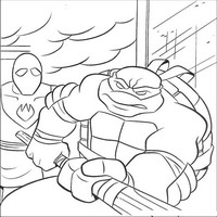 Раскраски с Черепашками-ниндзя (Teenage Mutant Ninja Turtles, TMNT) - нападение сзади
