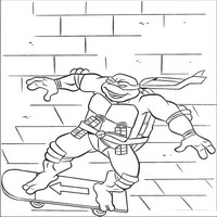 Раскраски с Черепашками-ниндзя (Teenage Mutant Ninja Turtles, TMNT) - на скейте