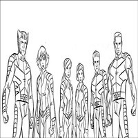 Раскраски с Людями икс (X-Men) - Росомаха, Гроза, Циклоп