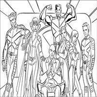 Раскраски с Людями икс (X-Men) - Росомаха, Гроза, Циклоп, Гамбит
